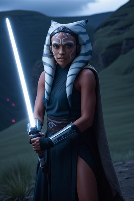 00006-929204466-cinematic photo ahsoka tano in battle stance at thunder bluff holding white lightsabers _lora_Ahsoka_Tano_XL_0.8_ . 35mm photogr.png